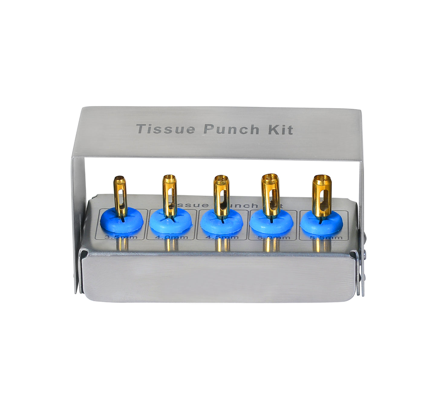 Gold Tissue Punch Set of 5 With Sterilization Kit