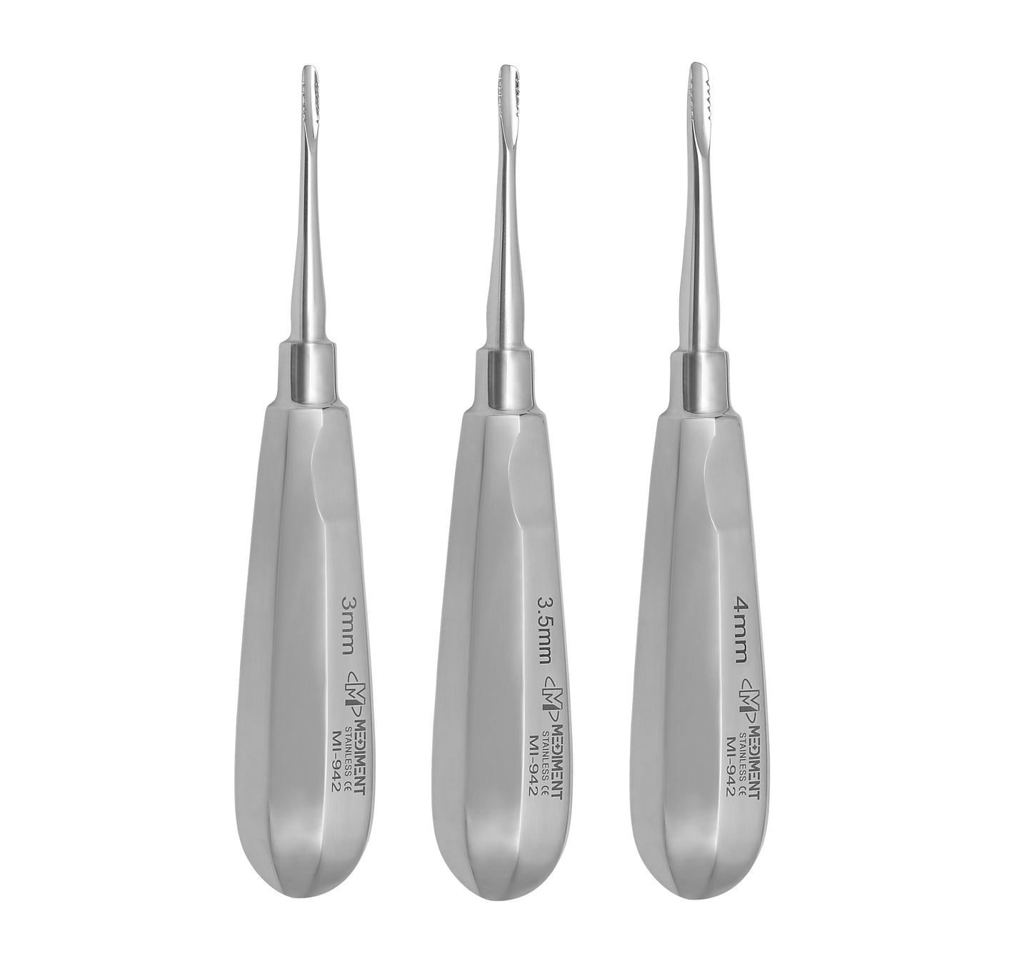 Dental Elevator Luxating Root Instruments 3mm, 3.5mm, 4mm