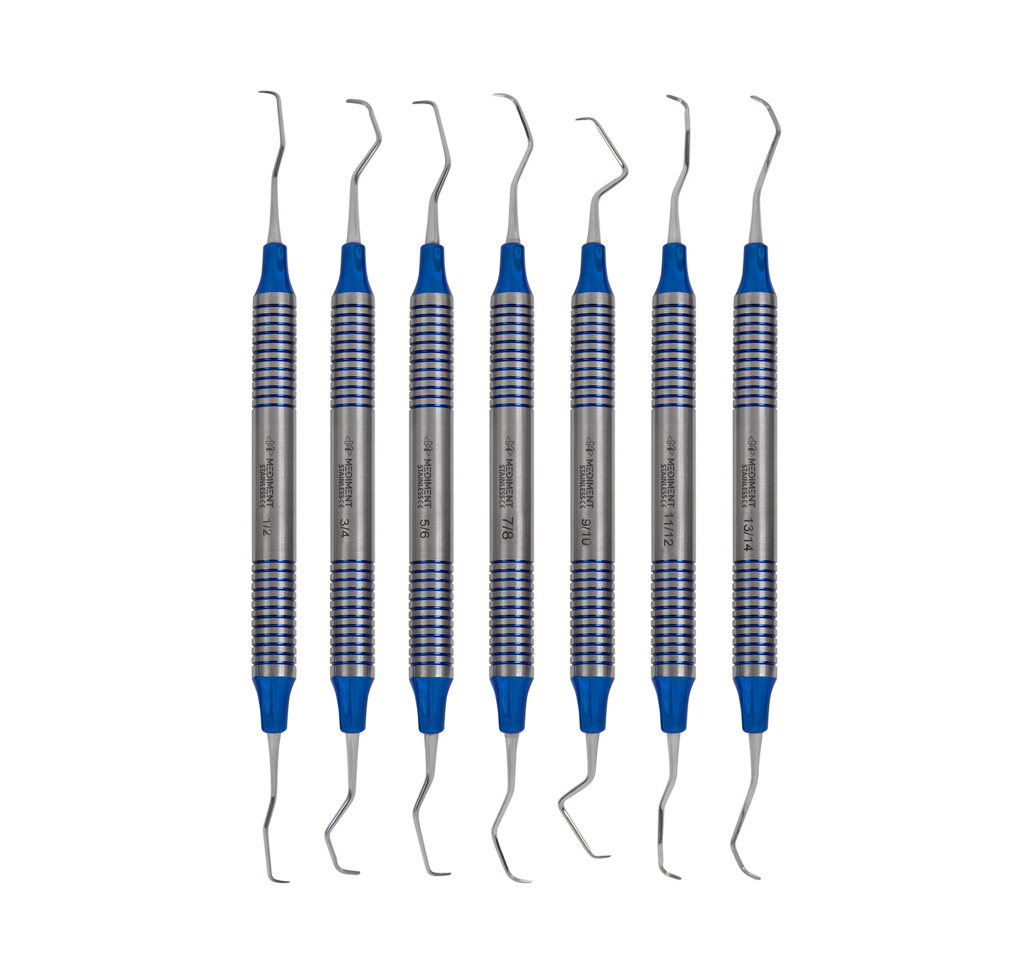 Dental Gracey Curettes Set of 7 Blue