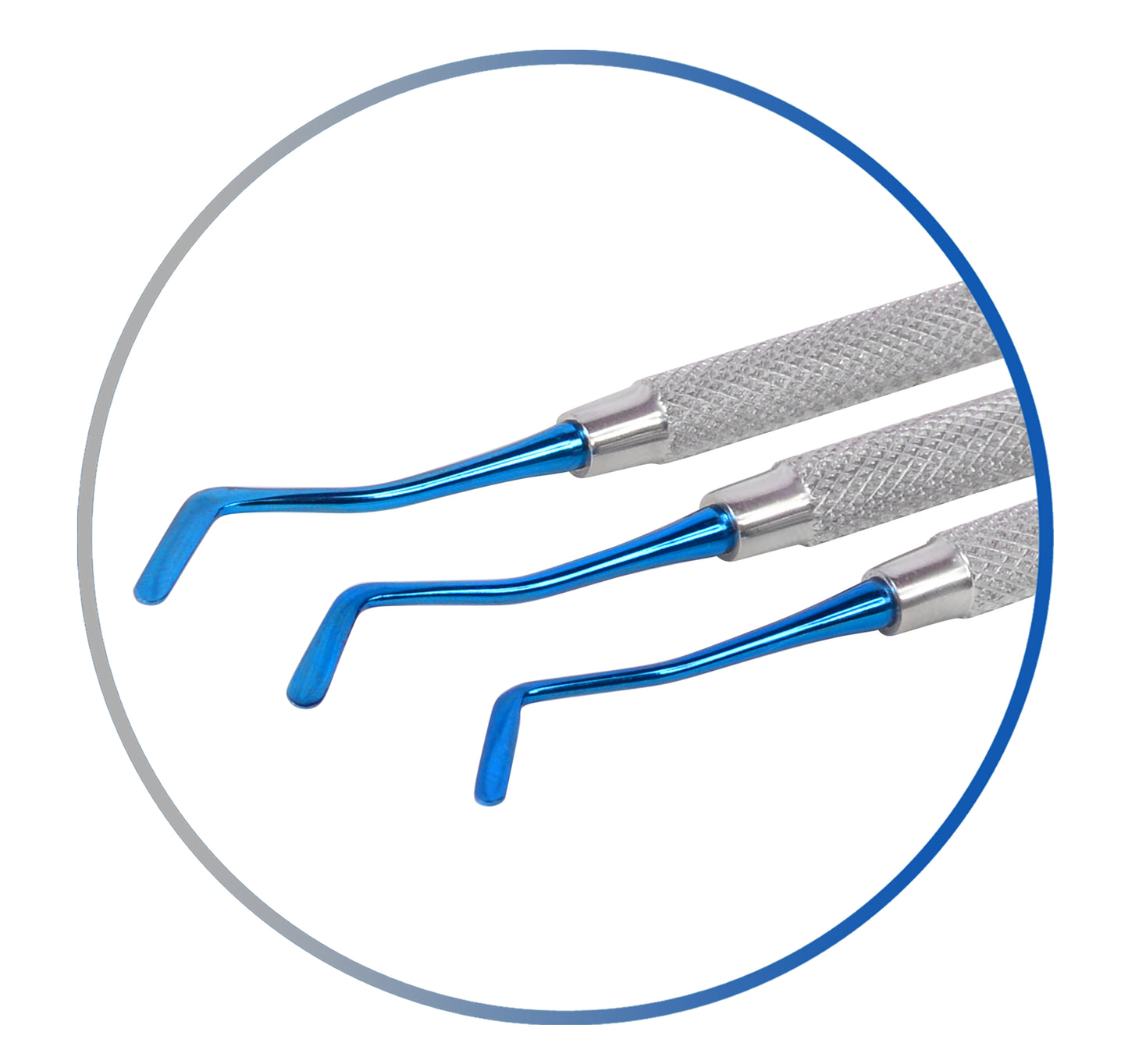 Dental Composite Filling Instruments Set of 3 Solid Blue