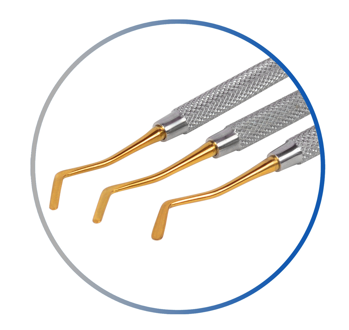 Dental Composite Filling Instruments Set of 3 Solid Gold