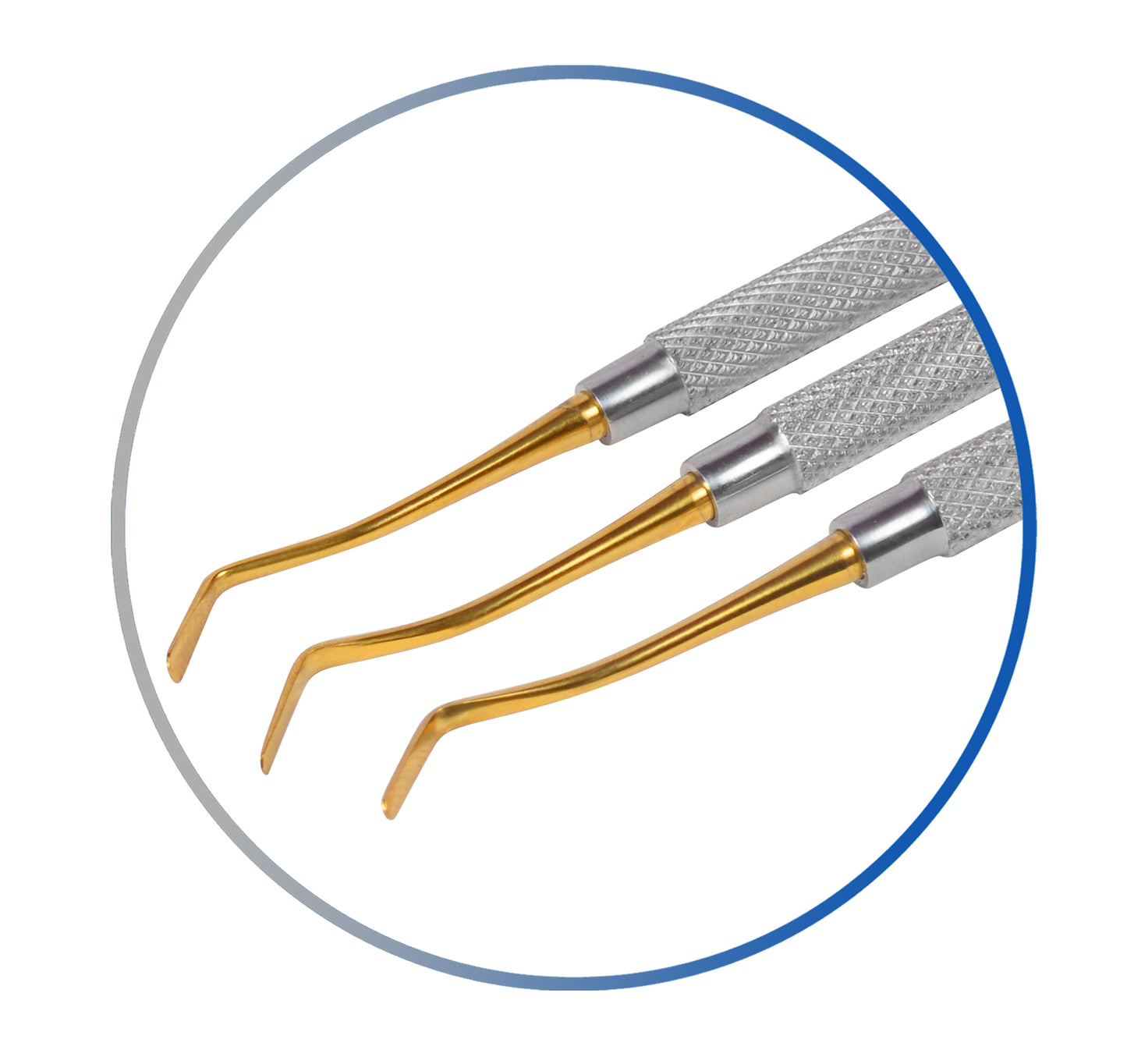 Dental Composite Filling Instruments Set of 3 Solid Gold