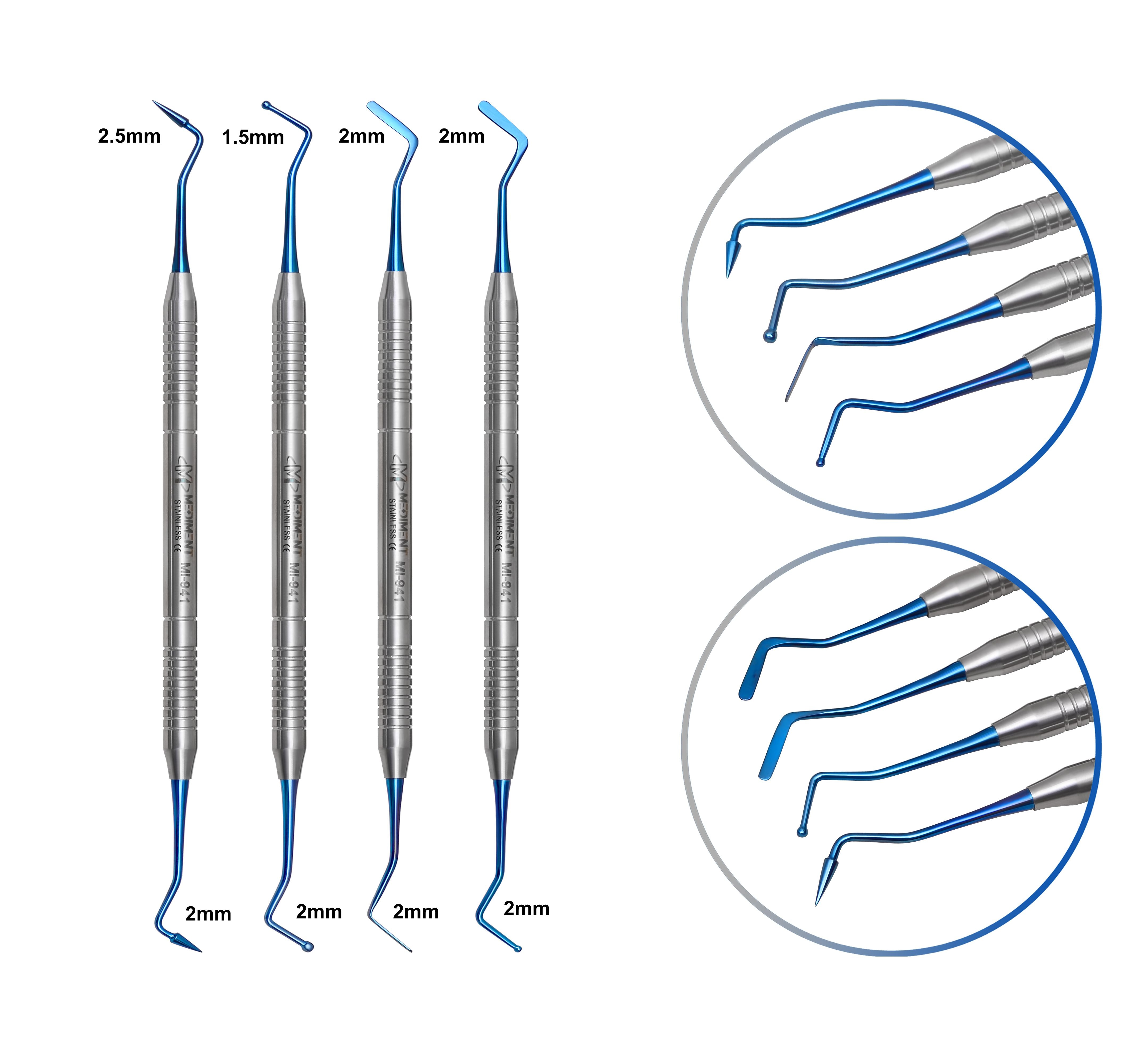 Composite Set Up Labeled Instruments Dental Composite Filling Instruments Set of 4 Solid – Mediment Instruments