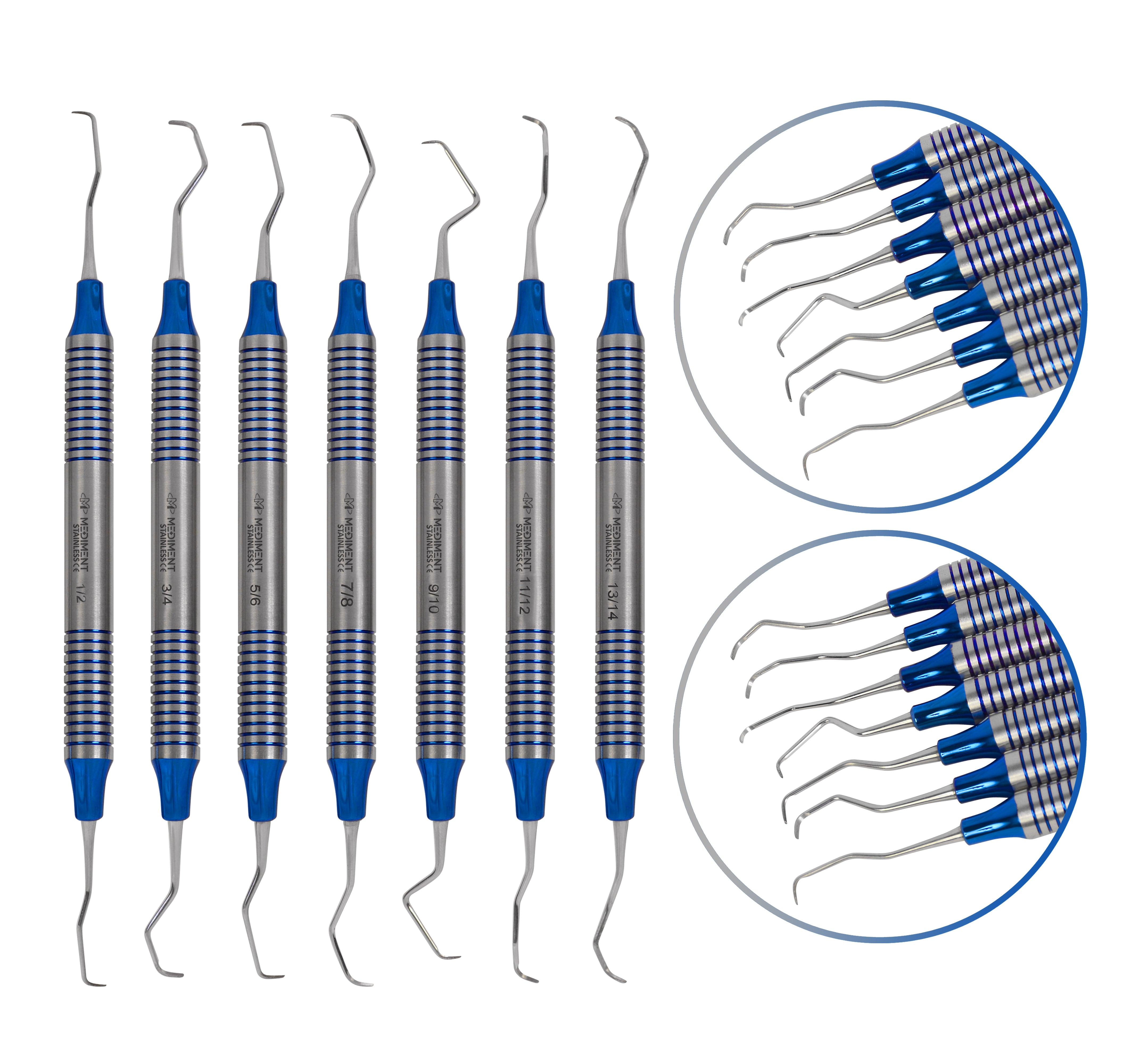 Dental Gracey Curettes Set of 7 Blue – Mediment Instruments