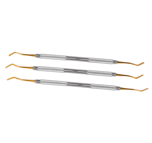 Dental Composite Filling Instruments Set of 3 Solid Gold