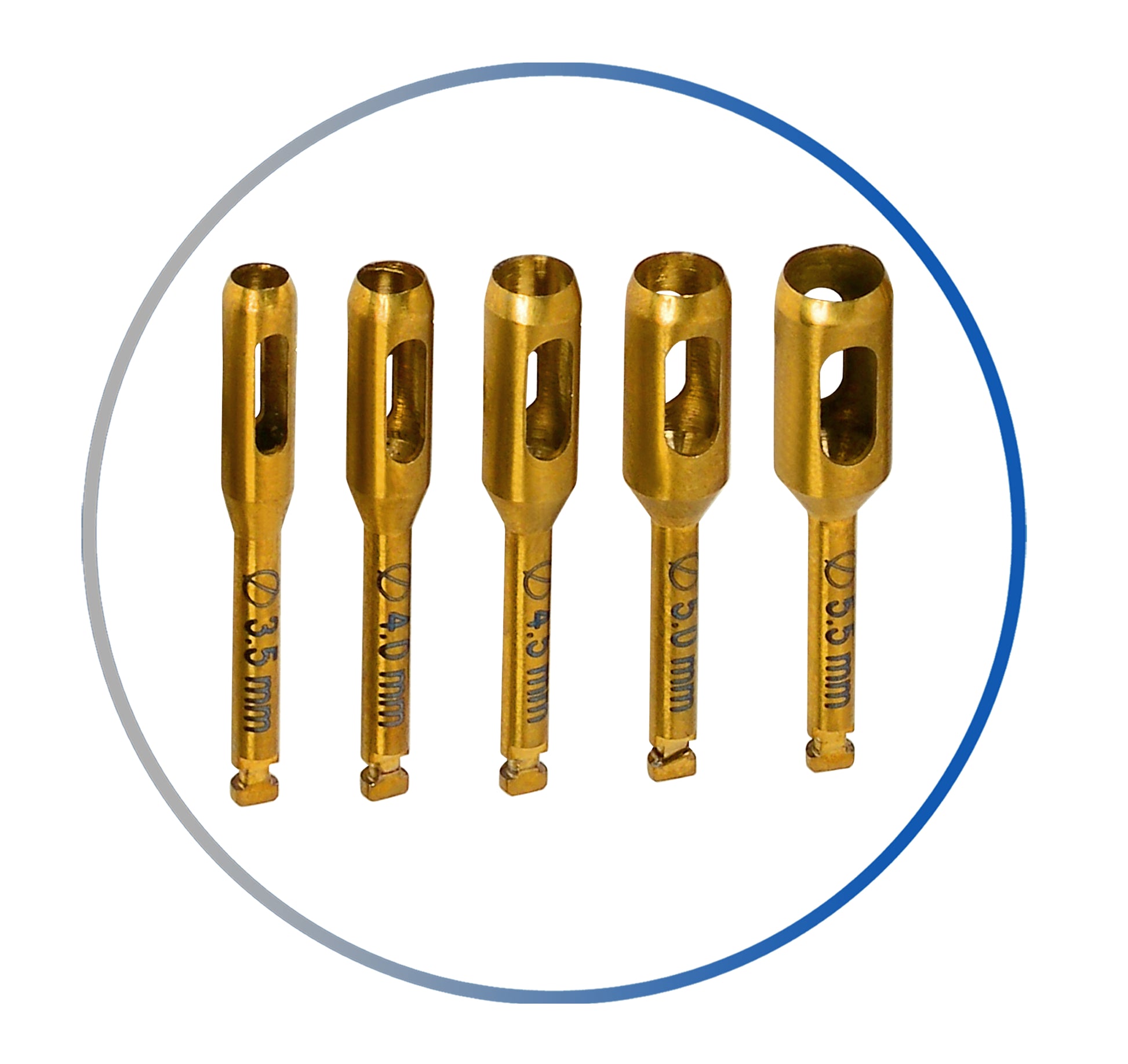 New Gold Dental Tissue Punch Kit Set of 5 – Mediment Instruments